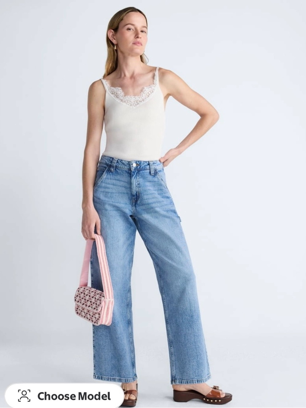 Light Blue Wide-Leg High-Rise Women's Jeans